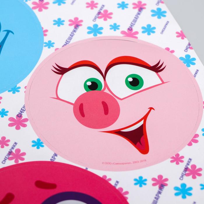 Наклейки на воздушные шары "Смешарики", СМЕШАРИКИ