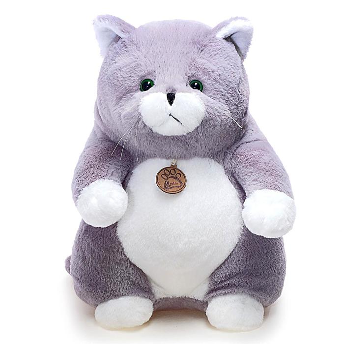 Мягкая игрушка "Толстый кот", серый, 33 см