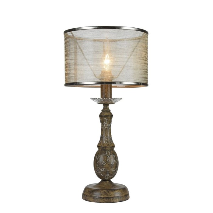 Настольная лампа Cable 1x40Вт E14 коричневый 22x22x44см