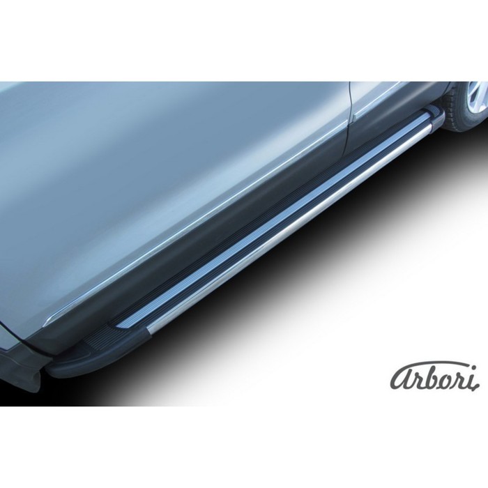 Защита штатных порогов алюминиевый профиль Arbori "Luxe Black" 1700 черная NISSAN QASHQAI 2014-   19