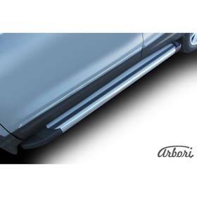 

Защита штатных порогов алюминиевый профиль Arbori "Luxe Silver" 1700 серебристая Nissan QASHQAI 2014-
