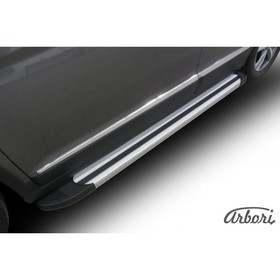 

Защита штатных порогов алюминиевый профиль Arbori "Luxe Silver" 1800 серебристая Haval H6 2014-