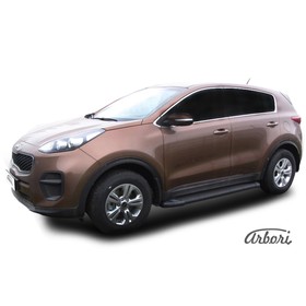 

Защита штатных порогов алюминиевый профиль Arbori "Optima Black" 1700 черная Kia SPORTAGE 2016-