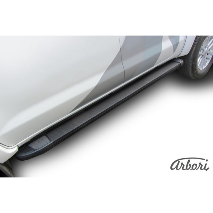 Защита штатных порогов алюминиевый профиль Arbori "Optima Black" 2000 черная TOYOTA HILUX 2011-   19