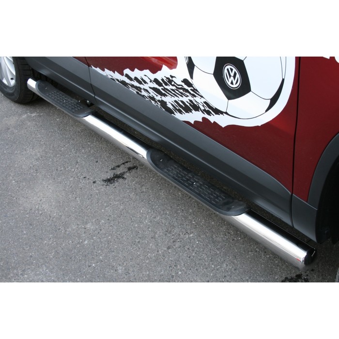 Пороги труба d 76 с 2-мя проступями (компл 2шт) "Volkswagen Tiguan 2008 -", VWTI.81.0907