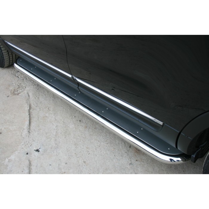 Пороги с нержавеющим листом d 60 "Ford Explorer" 2011-2015, 2016-