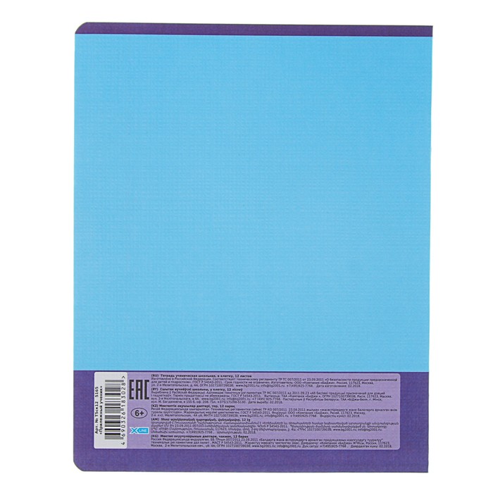 Тетрадь 12 листов клетка «Прилежный ученик», обложка мелованный картон, микс