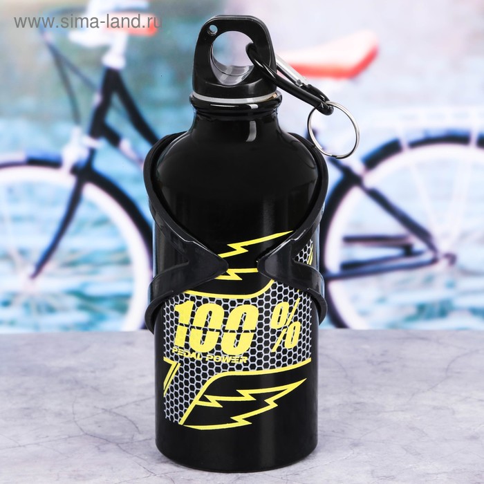 фото Бутылка для воды «100%», с велосипедным держателем, 400 мл командор