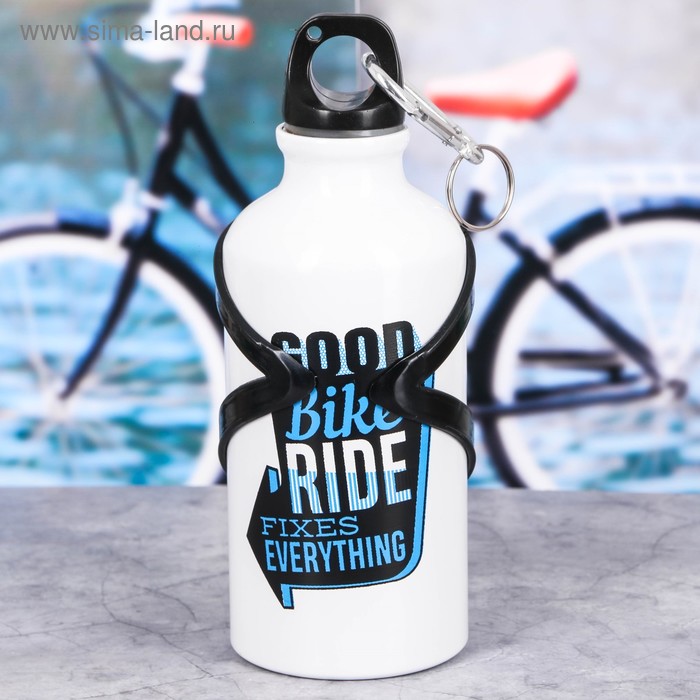 фото Бутылка для воды «good bikeм, с велосипедным держателем, 400 мл командор