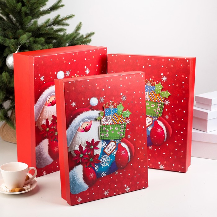 Набор коробок 3в1, 39 х 30 х 11 - 35 х 26 х 7 см