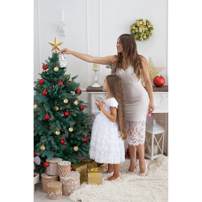 Коробка сборная "Зимний лес", 8 х 8 х 6,5 см