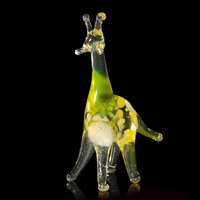 Сувенир стекло микро "Жираф" 3х3х2 см МИКС