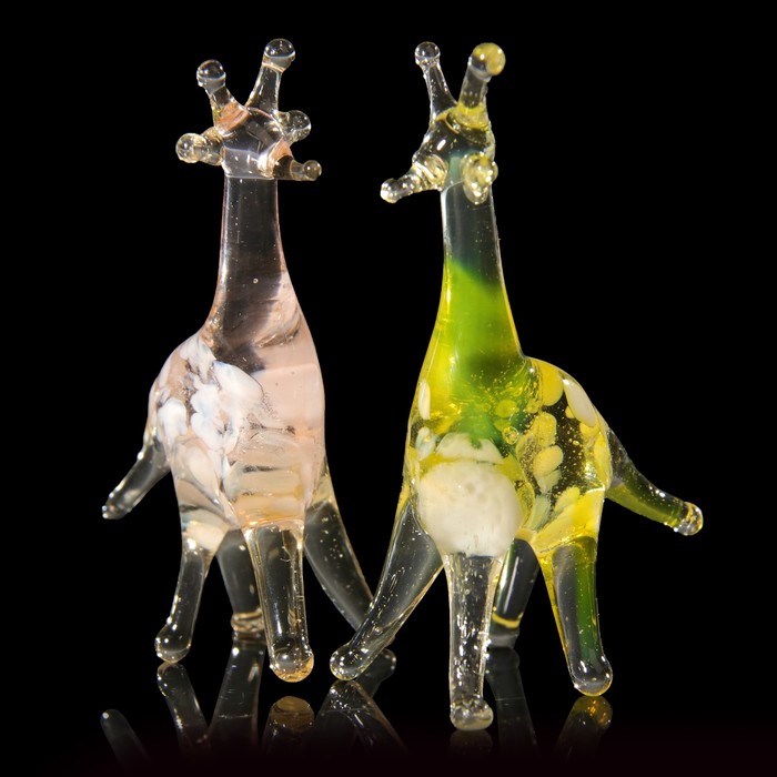 Сувенир стекло микро "Жираф" 3х3х2 см МИКС