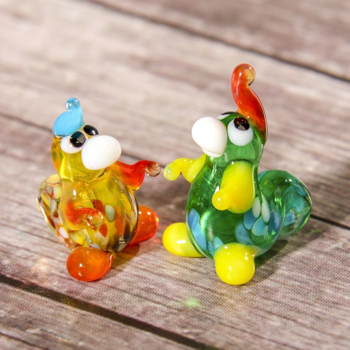 Сувенир стекло микро "Дракон" МИКС 3х3х2 см