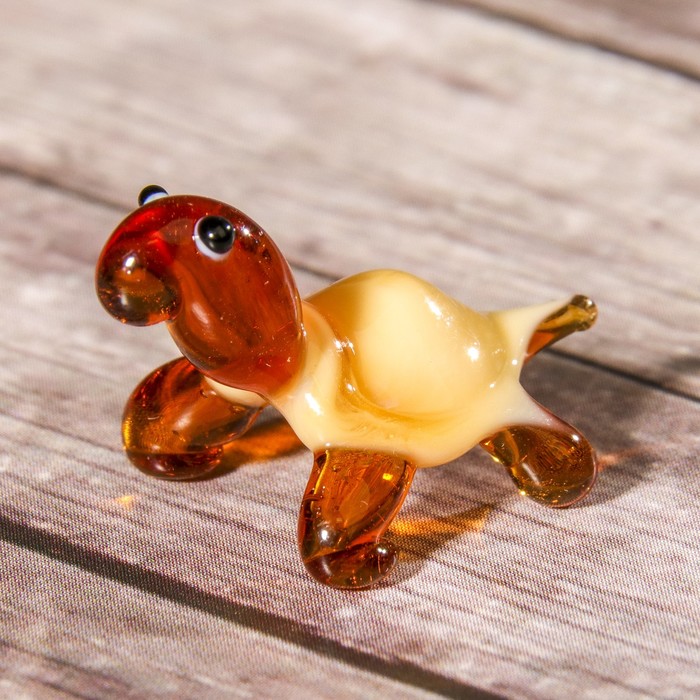 Сувенир стекло микро "Черепаха" 3х3х2 см  МИКС