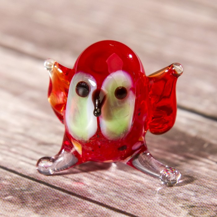 Сувенир стекло микро "Сова" 3х3х2 см МИКС