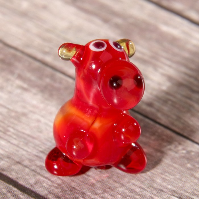 Сувенир стекло микро "Бегемот" 3х3х2 см   МИКС