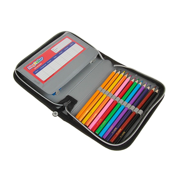 Пенал 1 секция откидная планка 140*205 наполн. лам.карт MagTaller 27 предм Tiger 30216-23