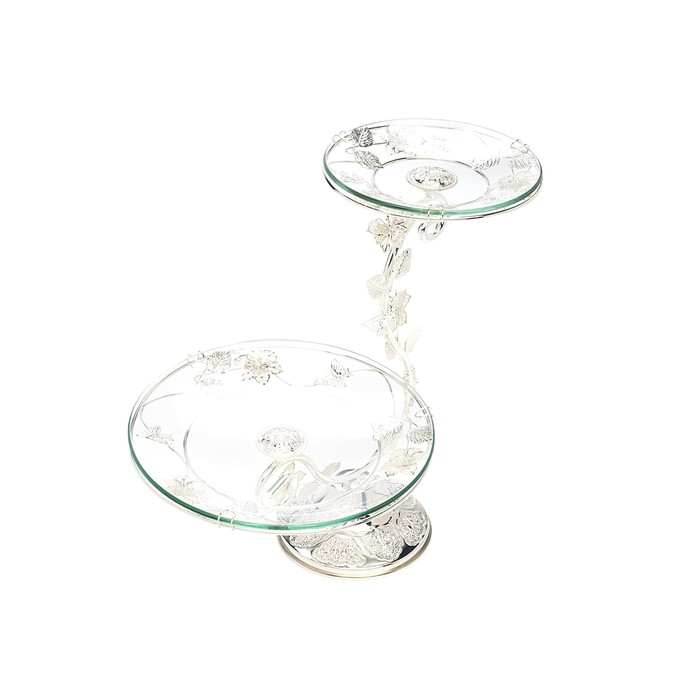 Ваза 2-х ярусная "Цветы", на ножке