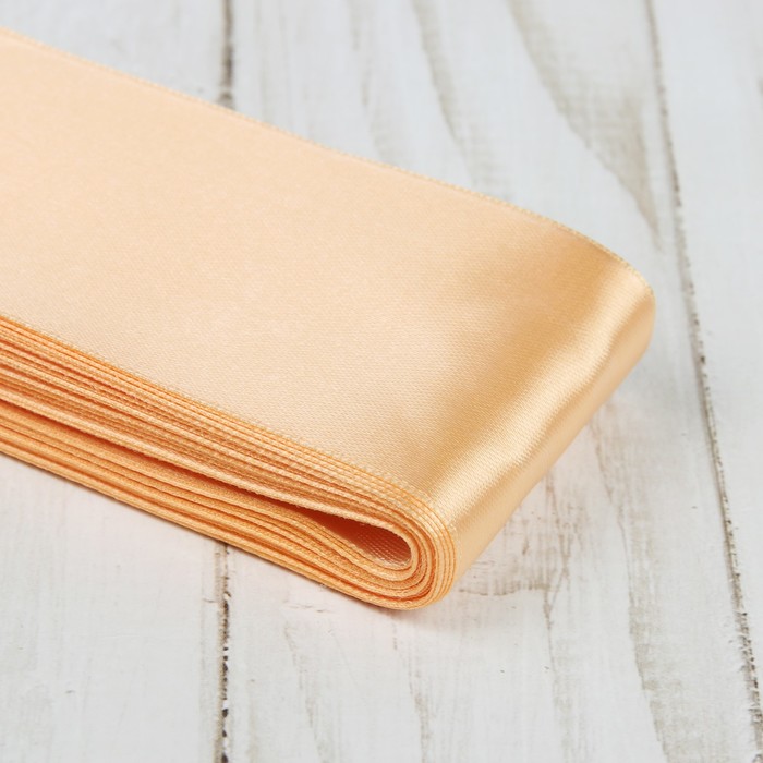 Лента атласная, 50мм, 5,4м, №006, цвет светло-персиковый