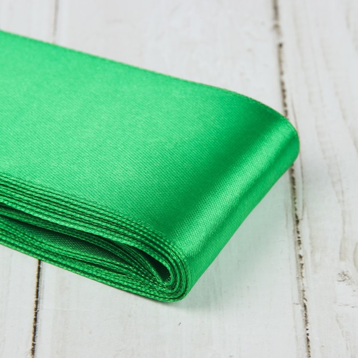 Лента атласная, 50мм, 5,4м, №019, цвет зелёный