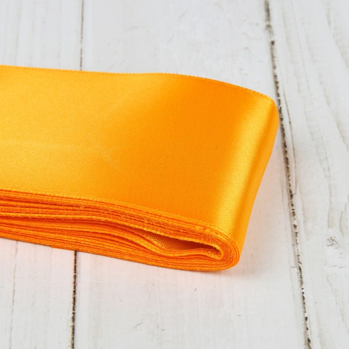 Лента атласная, 50мм, 5,4м, №021, цвет оранжевый