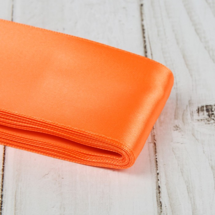 Лента атласная, 50мм, 5,4м, №024, цвет бледно-оранжевый