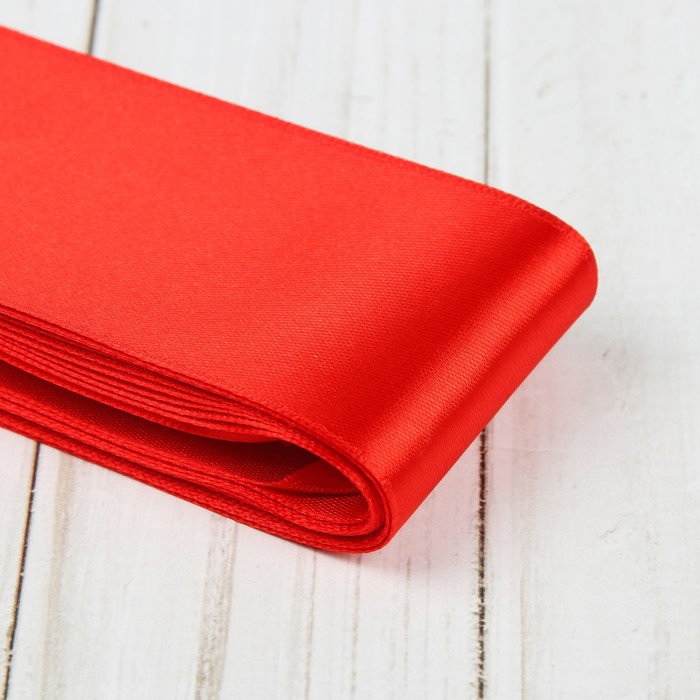 Лента атласная, 50мм, 5,4м, №026, цвет красный