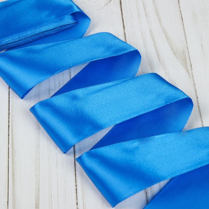 Лента атласная, 50мм, 5,4м, №040, цвет синий