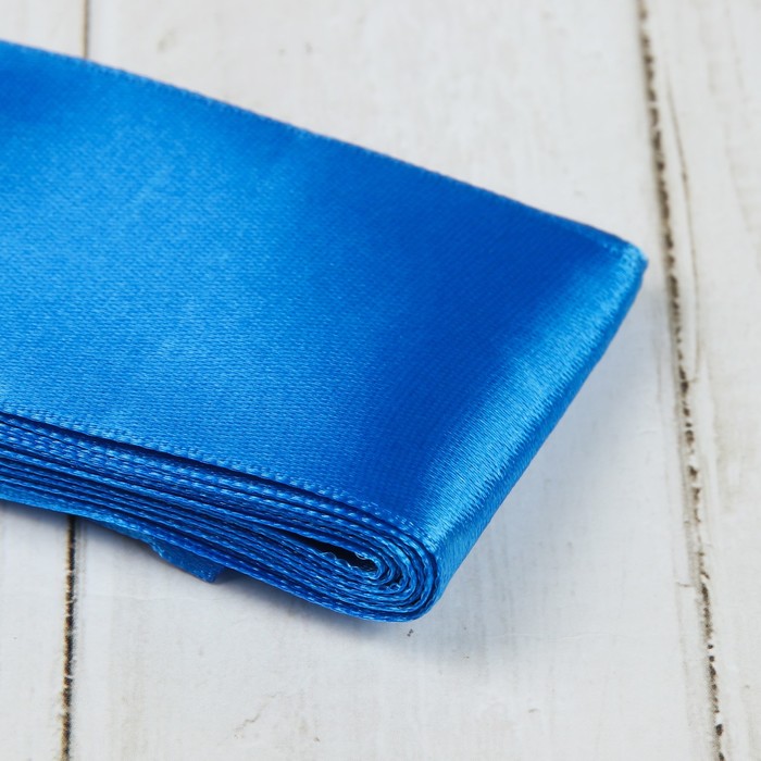 Лента атласная, 50мм, 5,4м, №040, цвет синий