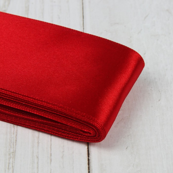 Лента атласная, 50мм, 5,4м, №065, цвет красный