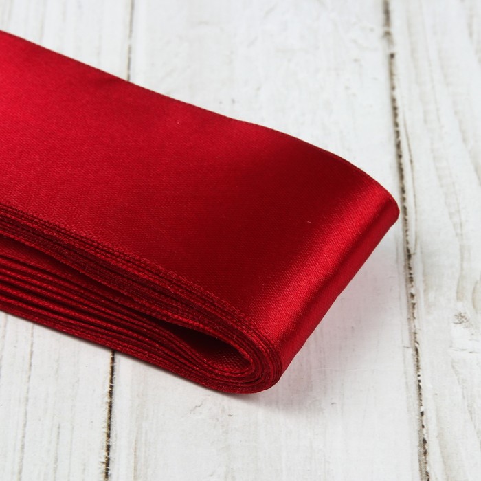 Лента атласная, 50мм, 5,4м, №076, цвет светло-вишневый