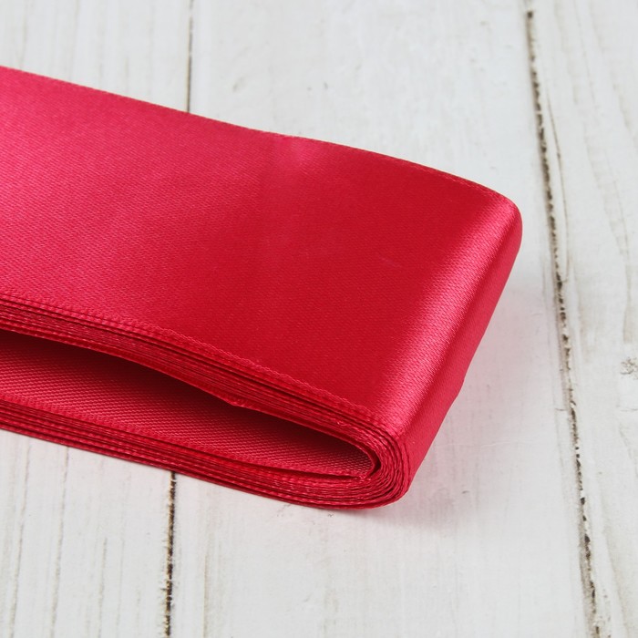 Лента атласная, 50мм, 5,4м, №077, цвет бордовый