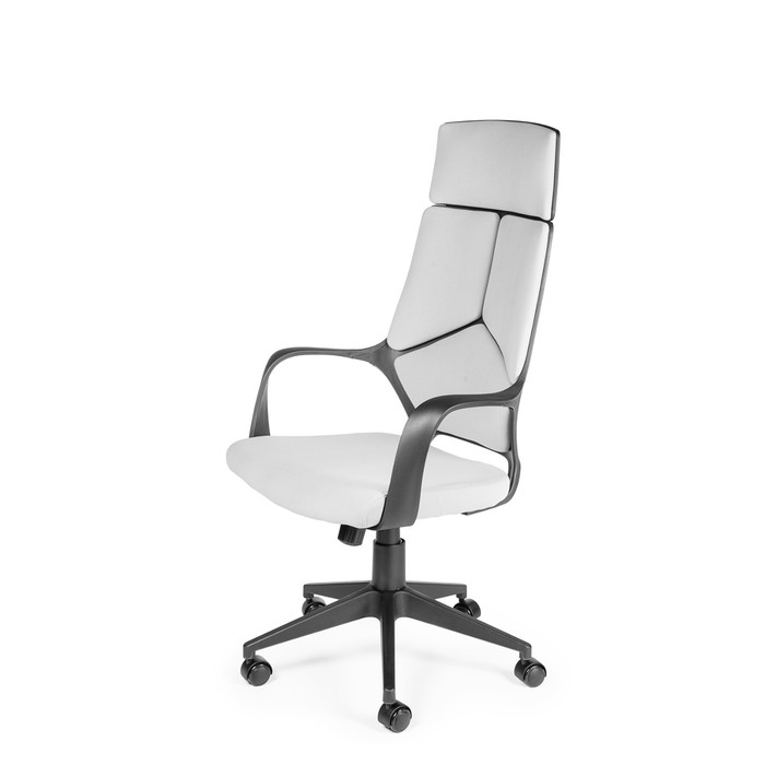 Кресло офисное IQ, черный пластик, серая ткань