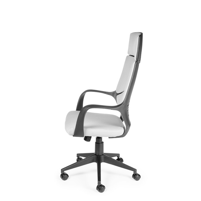 Кресло офисное IQ, черный пластик, серая ткань