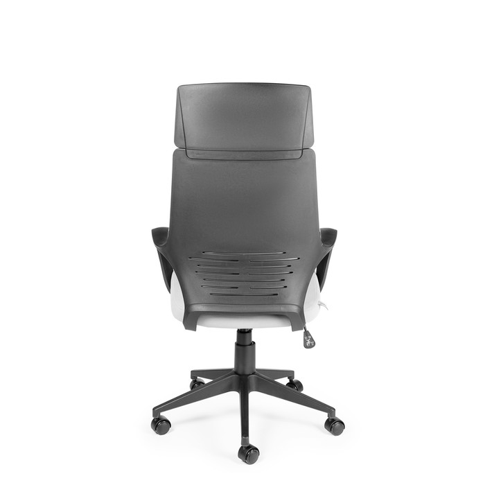 Кресло офисное IQ, черный пластик, серая ткань