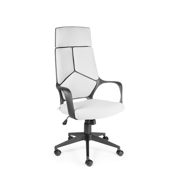 Кресло офисное IQ, черный пластик, серая ткань