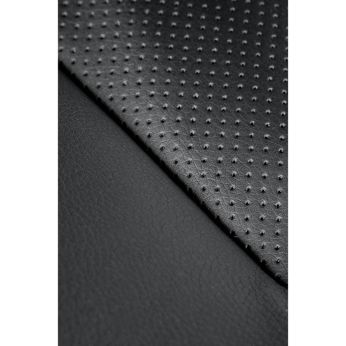 Кресло офисное "Виннер", чёрный пластик, чёрная экокожа, красный кант