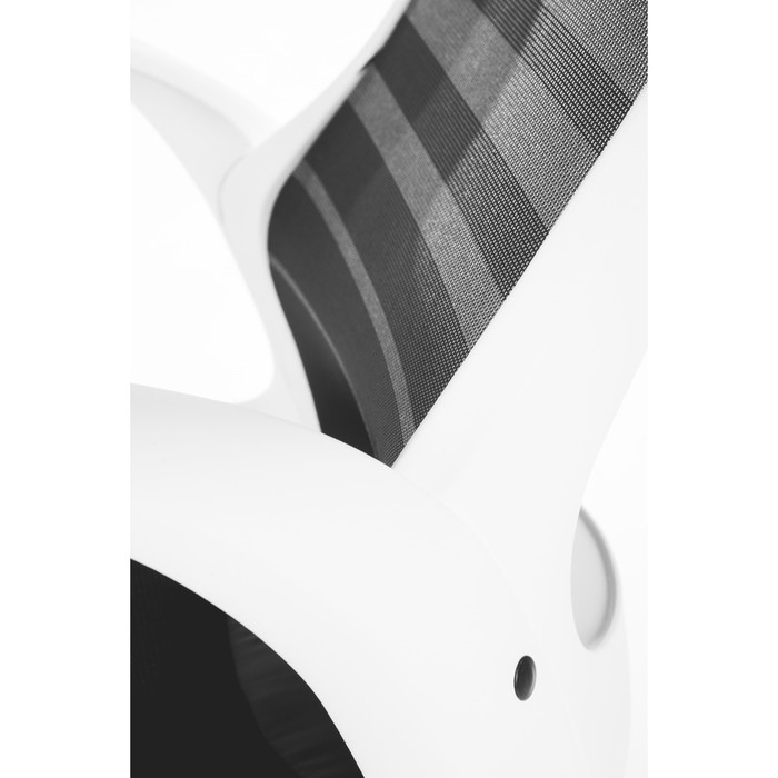 Кресло офисное "Реноме", белый пластик, чёрная ткань, чёрная сетка