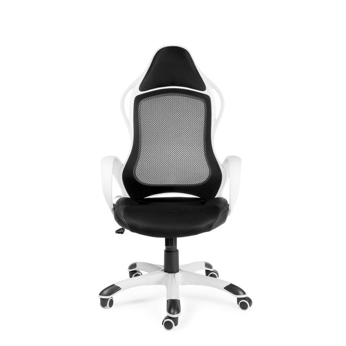 Кресло офисное "Спринт", белый пластик, чёрная ткань, чёрная сетка