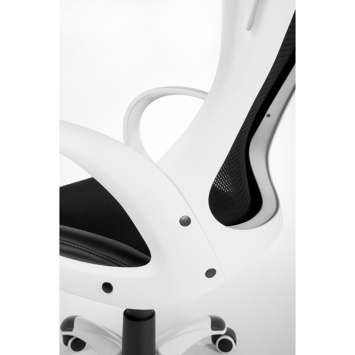 Кресло офисное "Спринт", белый пластик, чёрная ткань, чёрная сетка