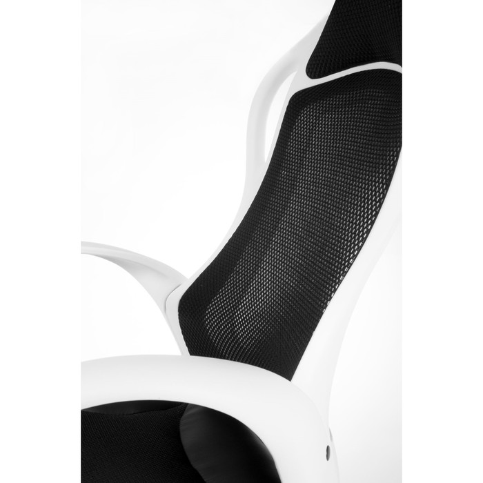 Кресло офисное "Спринт", белый пластик, чёрная ткань, чёрная сетка
