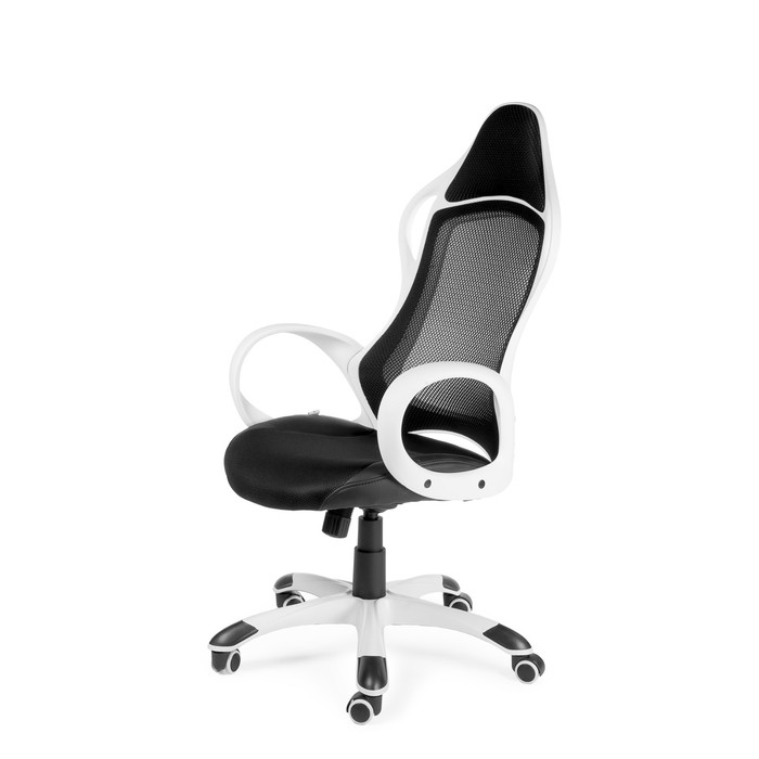 Кресло офисное "Спринт", белый пластик, чёрная ткань, чёрная сетка