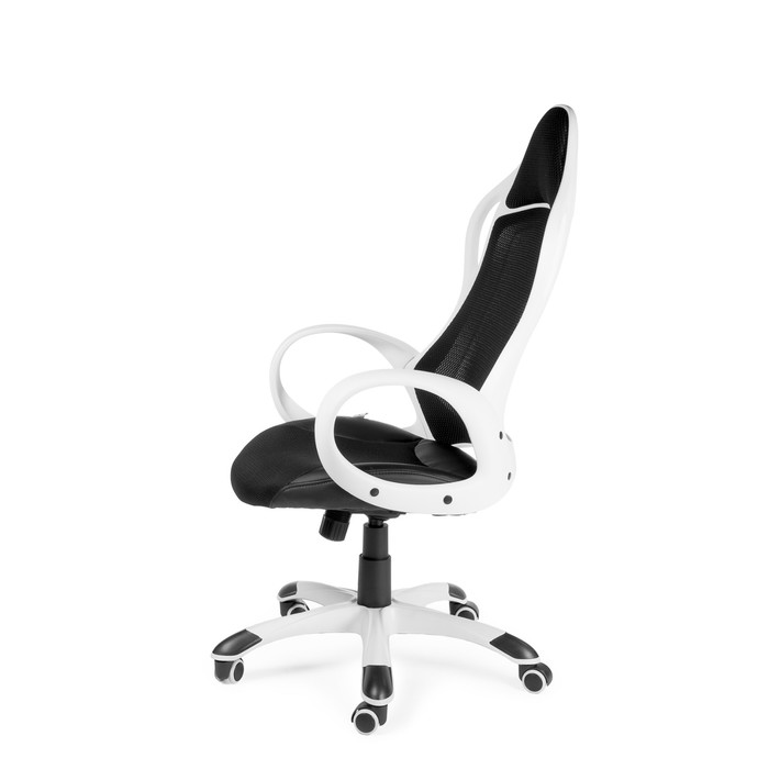 Кресло офисное "Спринт", белый пластик, чёрная ткань, чёрная сетка