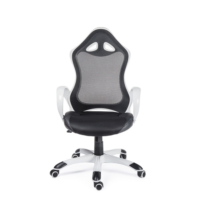 Кресло офисное "Тесла", белый пластик, чёрное