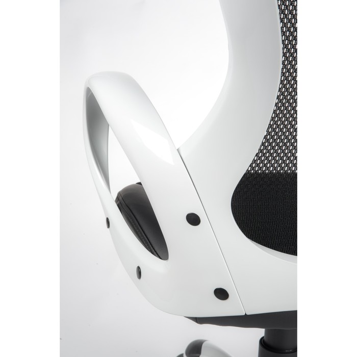 Кресло офисное "Тесла", белый пластик, чёрное