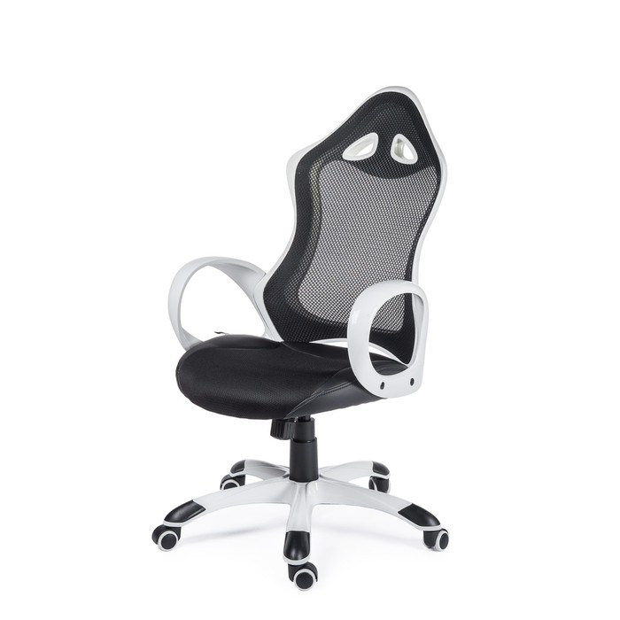 Кресло офисное "Тесла", белый пластик, чёрное