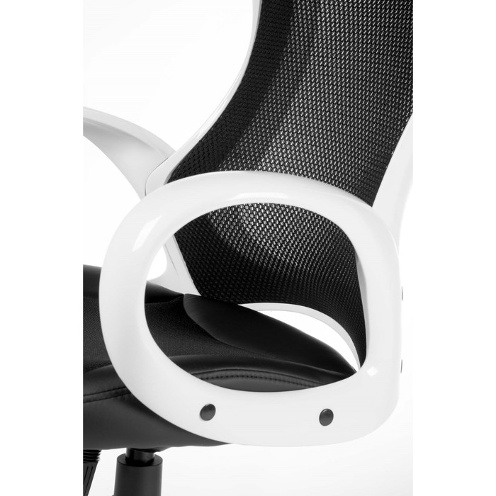 Кресло офисное "Тесла", белый пластик, чёрное