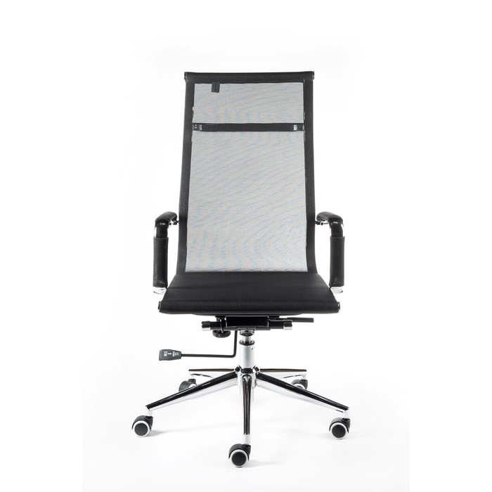 Кресло офисное "Хельмут", сталь/хром, чёрная сетка
