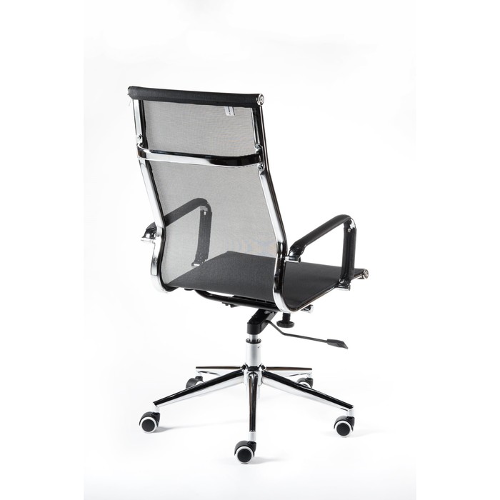 Кресло офисное "Хельмут", сталь/хром, чёрная сетка